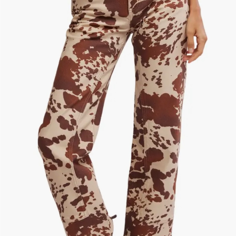 Risk Taker Animal Print Straight Leg Jeans